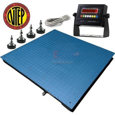 Selleton Scales Industrial Floor Scale, NTEP Certified, 4 ft x 4 ft, 1000 - 10000 lb SL-800-4X4-10K