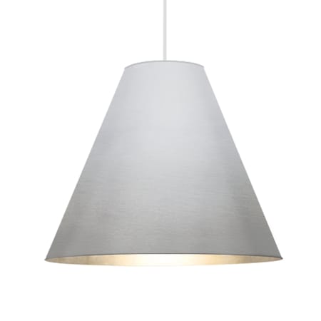 Besa Lighting Dylan Stem Pendant, Silver, White Finish, 1x30W LED 1TT-DYLANSL-LED-WH