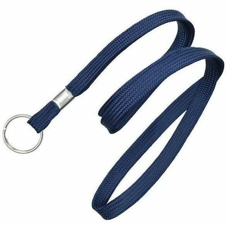 Brady LANYARD STANDARD, NAVY 3/8in BLUE, FLAT WOVEN  LANYARD W/NICKEL PLATED STEEL, SPLIT RING 2135-3653