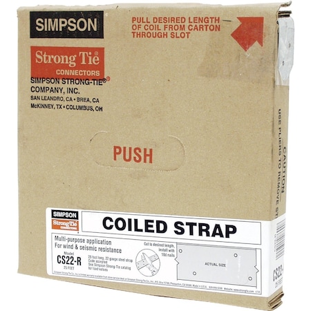 Simpson Strong-Tie 1-1/4'' x 25 Ft. 22 ga Galvanized Steel Coiled Strapping CS22-R