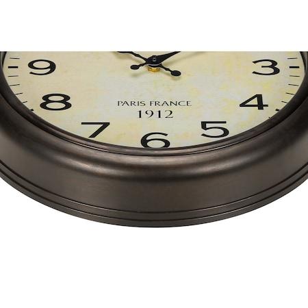 Monarch Specialties Clocks, 16'' Round, Wall Clock, Antique Brown, Transitional I 9080