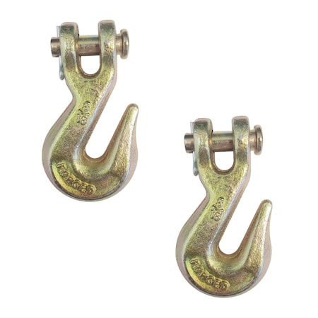 Tie 4 Safe G70 5/16'' Clevis Grab Hooks Tow Chain Hook Flatbed Truck Trailer Tie Down, 2PK FH406-516-2