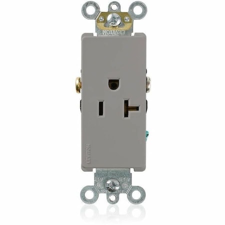 Leviton PlugsandReceptacles, 20A, 125VAC, Gry, Nylon 16341-GY