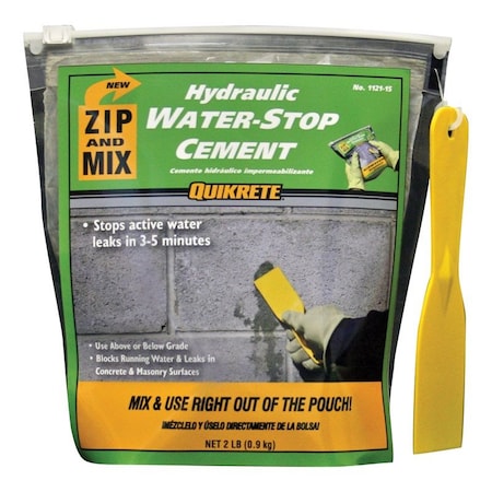Quikrete Zip N Mix Hydraulic Water Stop Cement 2 lb. Gray 1121-15