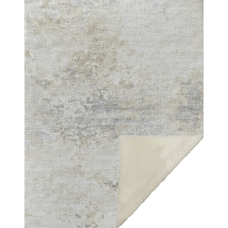 Homeroots 50" X 70" Ivory And Beige Abstract Microfiber Plush Throw Blanket 712337