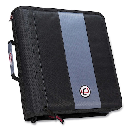 Case It Classic Zipper Binder, 3 Rings, 2in Capacity, 11 x 8.5, Black/Gray Accents D-251 BLK