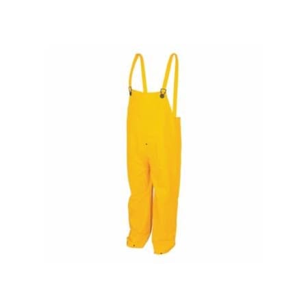 Mcr Safety 200BP Classic Series Yellow Rain Pants Bib Overall Style with Fly Front, 0.35 mm, 611-200BPL