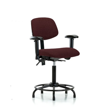 Blue Ridge Ergonomics Chair, Fab, Med Bench, RT Tilt AA Glide, Bur, 6-Way Adjustable, 22" to 29" Height, Burgundy BR-FMBCH-RT-T1-A1-RG-F41