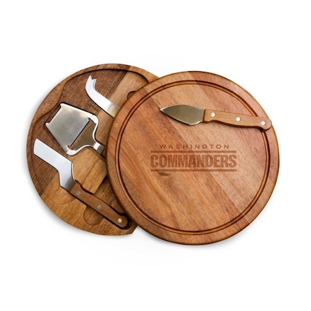 Picnic Time Family Of Brands Washington Commanders - Acacia Circo Cheese Cutting Board & Tools Set, (Acacia Wood) 855-04-512-373-2