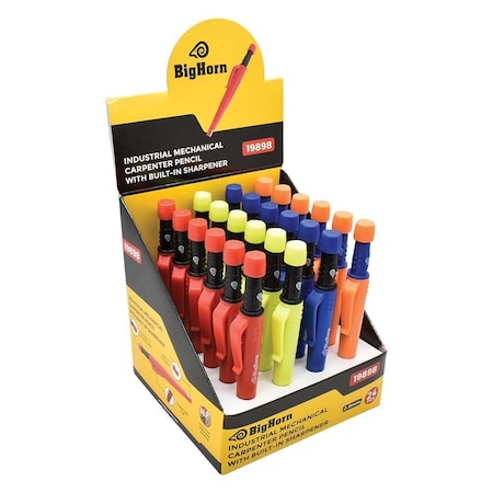 Big Horn Carpenter Mechanical Pencil with Holder (24/pack) COUNTER DISPLAY BOX 19898