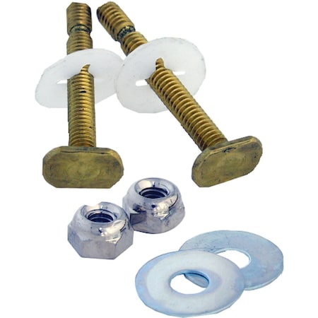 Westlake Pipe & Fittings 1/4''x2-1/4'' Solid Brass Toilet Bolts, 2PK 4/1/3647