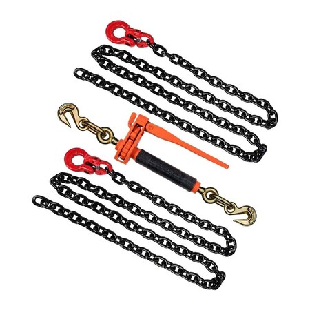 Mytee Products 5/16in-3/8inRatchet Load Binder 7100 WLL & 2PK 3/8inx8ft G80 Axle Chain w/Omega Link CBRSFH56-CH388Axle-KIT