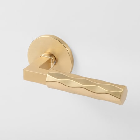 Mcbowery Hailey Champagne Gold L-Square Heavy Duty Modern Interior Dummy Door Handle with Concealed Screws 201DMGD
