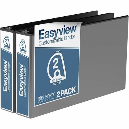 Davis Group Easyview Premium, 2" AD (11" x 17"), - Black, PK2 8603-01-02