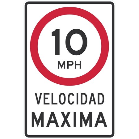 Lyle 10 Mph Velocidad Maxima, 24x36, High Intensity Prismatic, White G-14360-HI_24x36