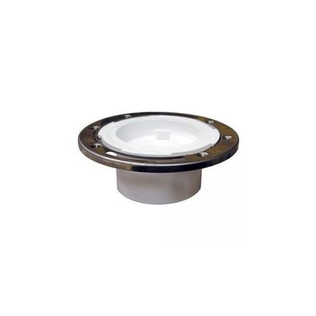 Jones Stephens 3INX4IN CLOSET FLANGE W/SS RNG W/KNKOUT C57-034