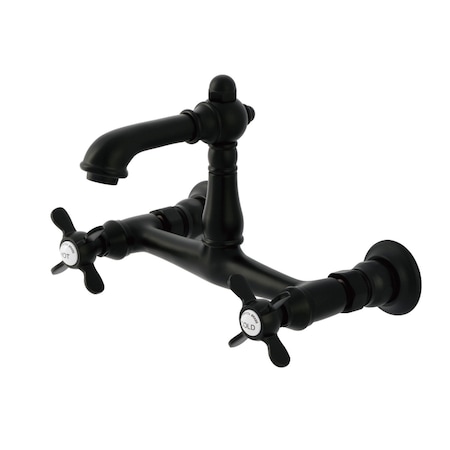 Kingston Brass Double-Handle Wall Mount Bathroom Faucet, Matte Black KS7250BEX