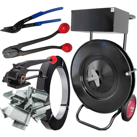 Encore Packaging Steel HD Strapping Kit for 3/4 in, Open Seals, Heavy Duty S34KO3-03