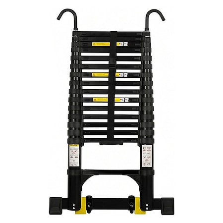 Wrightmaster 20.3 ft. Portable Aluminum Extension Ladder with Hook and Mobility Wheels, 330 lbs. Load Capacity ZOR-CMB-62
