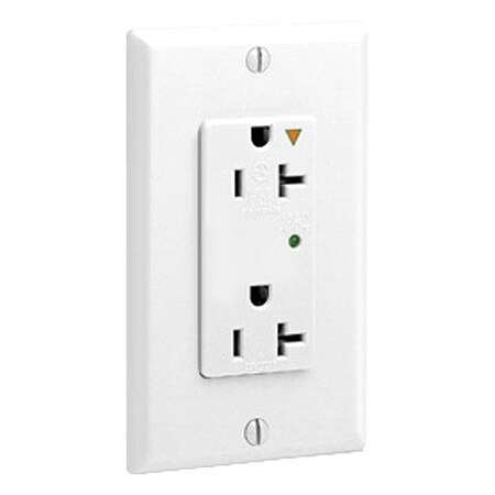 Leviton PlugsandReceptacles, 20A, 125VAC, Wht, Nylon 5380-IGW