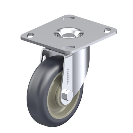 Pegasus Caster, Swivl Plate, Gray Urethane, 275 lb. P12S-UP040D-P3