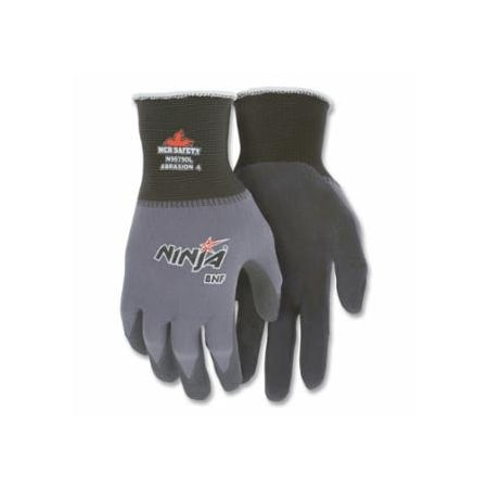Mcr Safety Ninja N96790 15-ga Nylon/Spandex BNF with NFT Coated Gloves, 2X-Large, Black/Gray, 12PK 127-N96790XXL