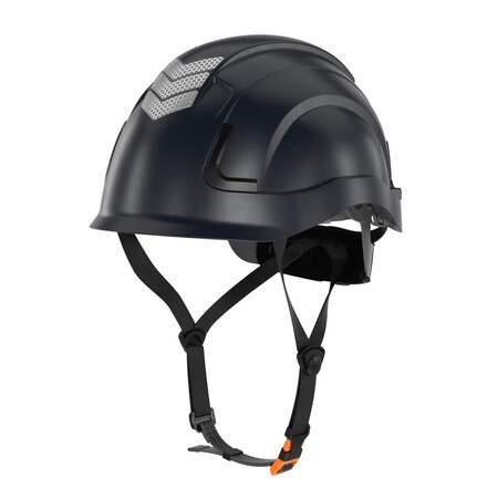 Defender Safety H2-EH Safety Helmet w/ HiViz Kit - Type 2 Class E, ANSI Z89 and EN12492 rated, Black H2-EH-06-HV