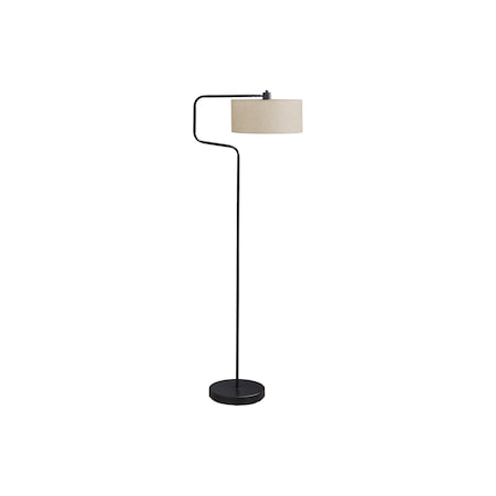 Monarch Specialties Lighting, 61"h, Floor Lamp, Black Metal, Beige Shade, Contemporary, Modern I 9690