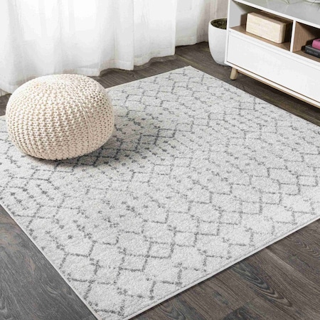 Jonathan Y Moroccan HYPE Boho Vintage Diamond Cream/Gray 6 ft Square Area Rug MOH101B-6SQ