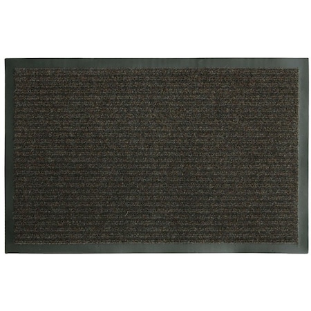 Fanmats BootShoe Scraper Mat, 36 in L, 24 in W, Parquet Pattern, Olefin Surface, Brown 58806