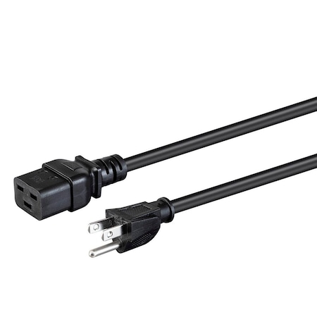 Monoprice Power Cord - NEMA 5-15P to IEC 60320 C19_ 14AWG_ 15A/1875W_ 3-Prong_ B 40072