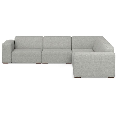 Homeroots 116" Gray Fabric Modular Sofa With Brown Legs 641012