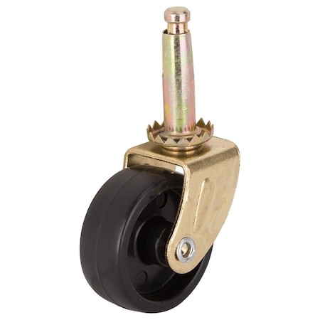 Prosource Swivel Caster, 1-5/8 in Dia Wheel, 1-5/8 in W Wheel, Black, 50 lb JC-B14-PS
