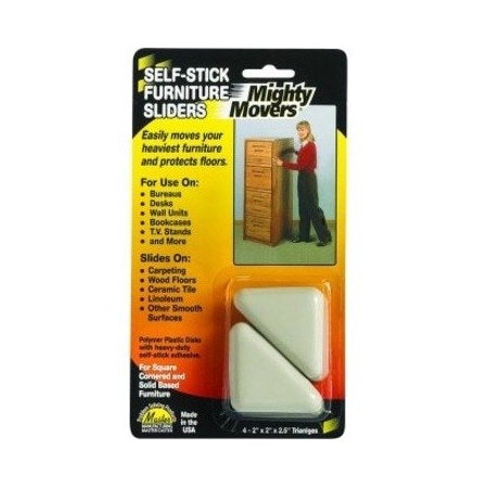 Master Caster Furniture Glide, SelfStck, Triangle, 2", PK4 87004
