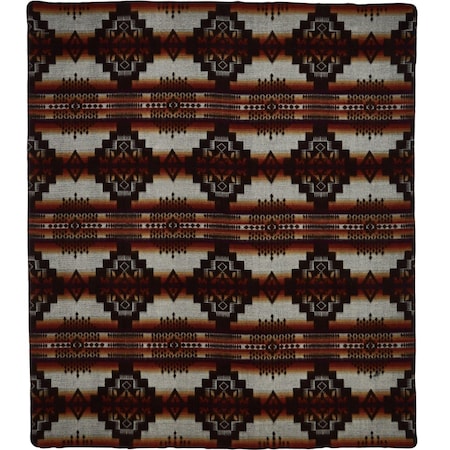 Homeroots Brown Woven Acrylic Reversable Queen Blanket 470427