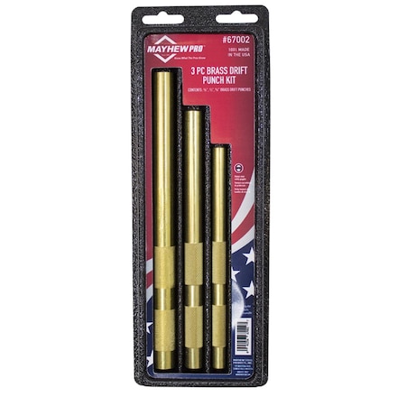 Mayhew 3-Pc Brass Drift Punch Set 67002
