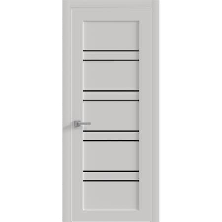 Sartodoors Interior Door 42 x 80 inches, BASIC 4901 White with Black Glass, Single Regular Panel Frame Handle BASIC4901ID-WS-42
