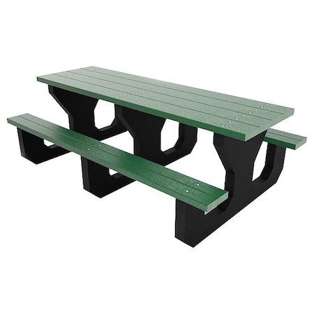 Ultrasite Rectangle Kids Picnic Table, Grey, Vandal Resistant Resinwood, 72 in L, 24-1/2 in H Overall Plank PB 6GREYOUPIC