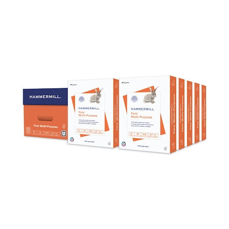 Hammermill/Hp Fore Multipurpose Print Paper, 96 Bright, 20 lb Bond Weight, 8.5 x 11, White, 500 Sheets Per Ream, 10 PK 10326-7