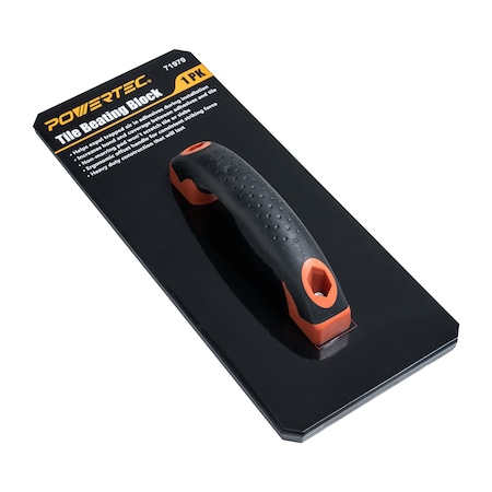 Powertec Tile Beating Block for Large Format Tile & Slab - 14in x 5.7in Rubber Base Tile Beater 71979
