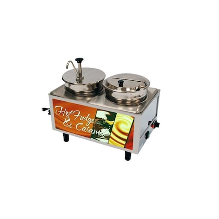 Benchmark Usa Hot Fudge-Caramel Warmer 1 Pump-1 Lid-Ladle - 2 boxes 51073H