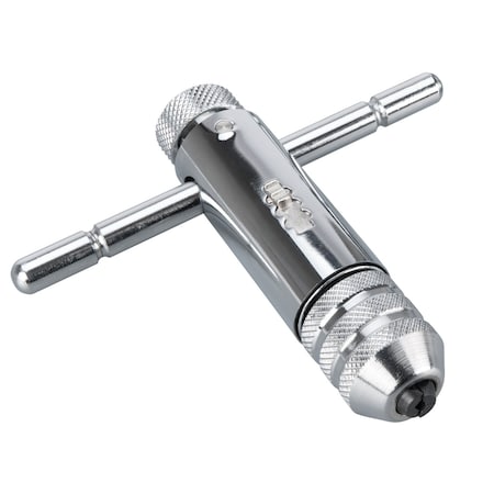 Performance Tool 3/16 in. Ratcheting Tap Handle, Reversible, Bubble Level, Adjustable Jaws W8657