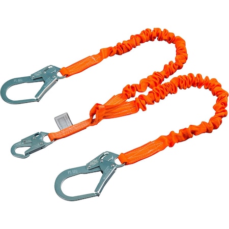Miller Single Leg Stretch Tubular Shock-Absorbing Lanyard w/Locking Snap Hook and Locking Rebar Hooks T5122SS-Z7/6FTAF