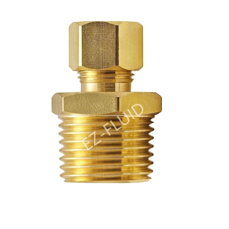 Ez-Fluid 3/8 x 3/8 Brass Compression x Male Adapter EZFD313