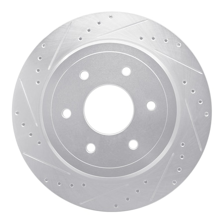 Dynamic Friction Co DFC Brake Rotor - Drilled and Slotted - Silver 631-67109L