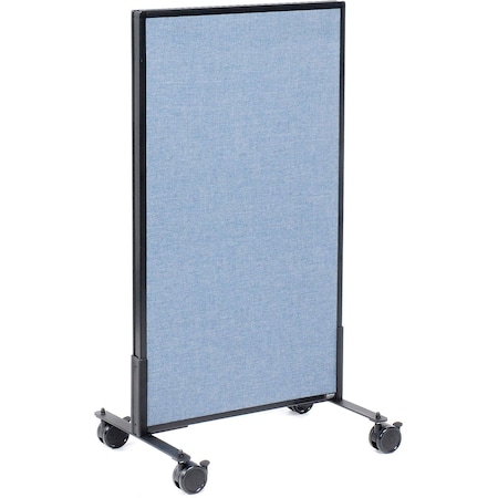 Global Industrial Interion Mobile Office Partition Panel, 24-1/4"W x 45"H, Blue 694952MBL