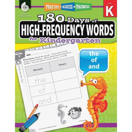 Shell Education 180 Days of High-Frequency Words Book, Grade K 51633