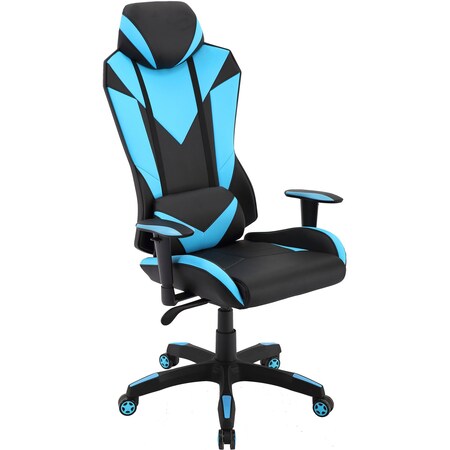 Hanover Commando Ergonomic High-Back Gaming Chair, Black and Electric Blue HGC0103