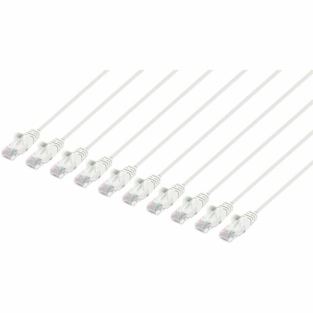 Intellinet Network Solutions CAT6 U/UTP SLIM NETWORK PATCH CABLE, 0.5 FT, WHITE, 10PK 744355