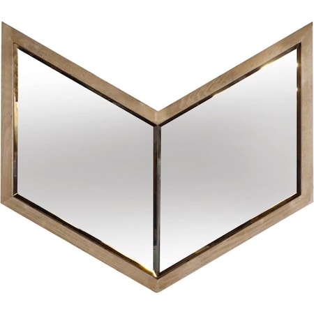 Homeroots 23" Natural Novelty Wood Framed Accent Mirror 376372